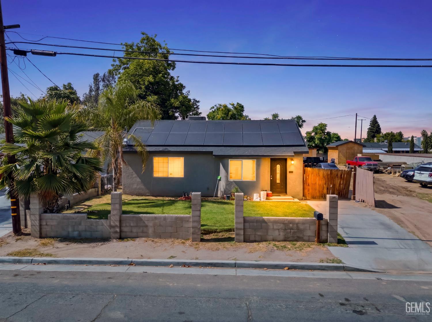 Front home at twilight